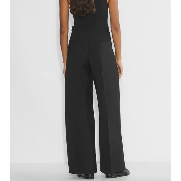 Aritzia Babaton Represent Pant in Black Size 2 Wide Leg Pleated Wool Trousers